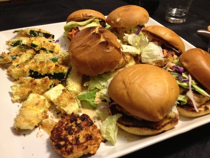 Plated Chicken Burgers